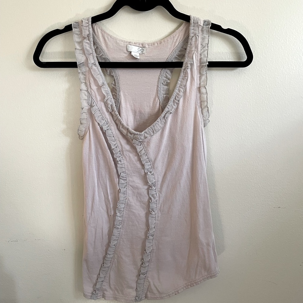 GO | Taupe Asymmetrical Racerback Tank | Size XS